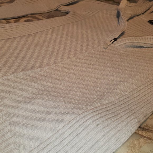 Women's Eddie Bauer White Ribbed Hooded Long Sleeve Sweater (Sz Med) - Picture 6 of 10